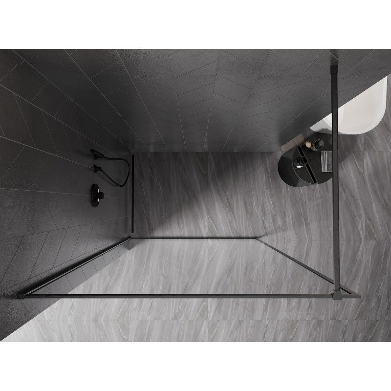 Mexen Kioto-F ścianka prysznicowa Walk-in z ramką 120 x 202 cm, transparent 8 mm, gun gray szczotkowany - 800-120-104-66-00