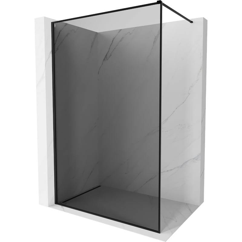 Mexen Kioto-F ścianka prysznicowa Walk-in z ramką 110 x 202 cm, grafit 8 mm, czarna - 800-110-104-70-40