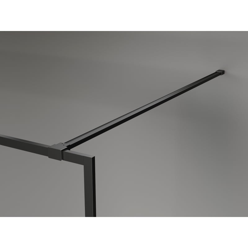 Mexen Kioto-F ścianka prysznicowa Walk-in z ramką 140 x 202 cm, grafit 8 mm, czarna - 800-140-104-70-40