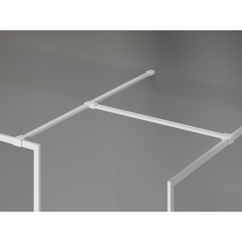 Mexen Kioto-F ścianka prysznicowa Walk-in z ramką 145 x 90 cm, transparent 8 mm, biała - 800-145-202-04-20-090