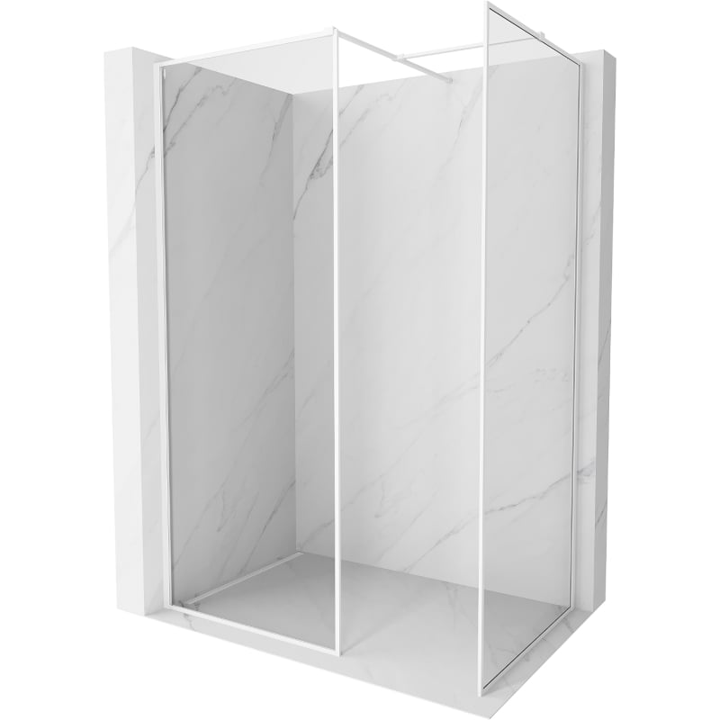 Mexen Kioto-F ścianka prysznicowa Walk-in z ramką 130 x 105 cm, transparent 8 mm, biała - 800-130-202-04-20-105