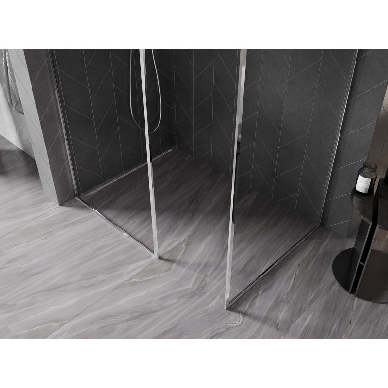 Mexen Kioto-F ścianka prysznicowa Walk-in z ramką 145 x 70 cm, transparent 8 mm, chrom - 800-145-202-04-00-070