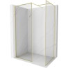 Mexen Kioto-F ścianka prysznicowa Walk-in z ramką 75 x 70 cm, transparent 8 mm, złota szczotkowana - 800-075-202-04-55-070