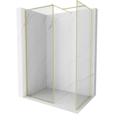 Mexen Kioto-F ścianka prysznicowa Walk-in z ramką 140 x 75 cm, transparent 8 mm, złota szczotkowana - 800-140-202-04-55-075
