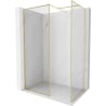 Mexen Kioto-F ścianka prysznicowa Walk-in z ramką 140 x 75 cm, transparent 8 mm, złota szczotkowana - 800-140-202-04-55-075