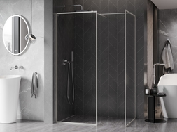 Mexen Kioto-F ścianka prysznicowa Walk-in z ramką 100 x 70 cm, transparent 8 mm, nikiel szczotkowany - 800-100-202-04-97-070