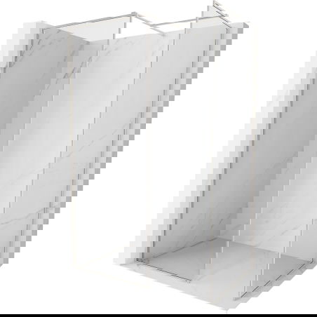 Mexen Kioto-F ścianka prysznicowa Walk-in z ramką 180 x 70 cm, transparent 8 mm, nikiel szczotkowany - 800-180-202-04-97-070