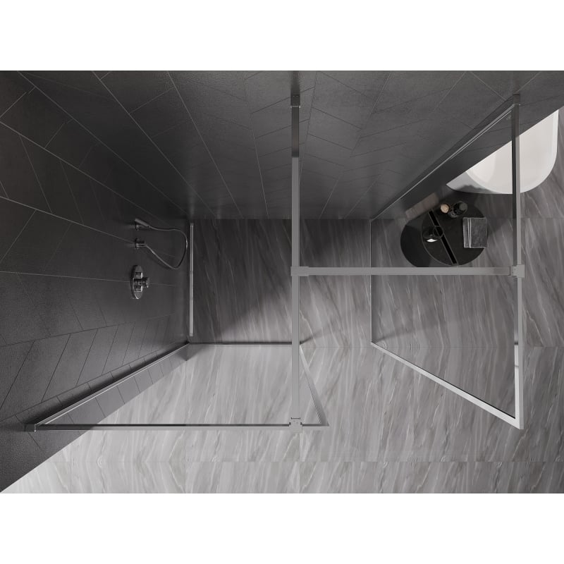 Mexen Kioto-F ścianka prysznicowa Walk-in z ramką 125 x 90 cm, transparent 8 mm, chrom - 800-125-202-04-00-090