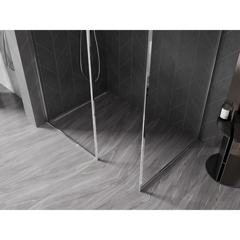 Mexen Kioto-F ścianka prysznicowa Walk-in z ramką 130 x 95 cm, transparent 8 mm, chrom - 800-130-202-04-00-095