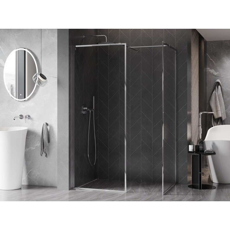 Mexen Kioto-F ścianka prysznicowa Walk-in z ramką 170 x 100 cm, transparent 8 mm, chrom - 800-170-202-04-00-100