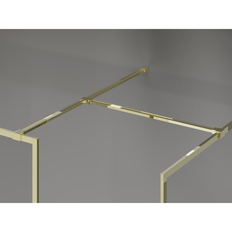 Mexen Kioto-F ścianka prysznicowa Walk-in z ramką 155 x 70 cm, transparent 8 mm, złota - 800-155-202-04-50-070