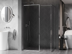 Mexen Kioto-F ścianka prysznicowa Walk-in z ramką 130 x 115 cm, transparent 8 mm, chrom - 800-130-202-04-00-115