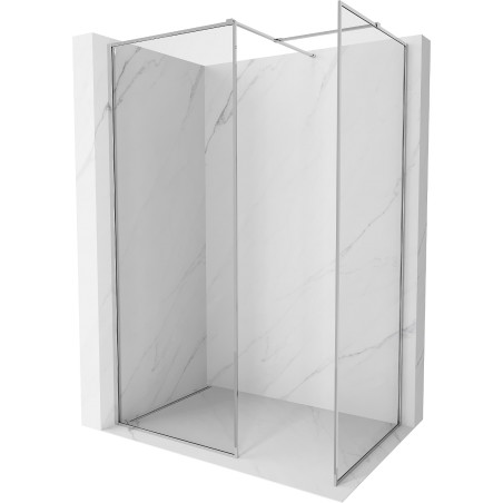 Mexen Kioto-F ścianka prysznicowa Walk-in z ramką 140 x 120 cm, transparent 8 mm, chrom - 800-140-202-04-00-120
