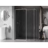 Mexen Kioto-F ścianka prysznicowa Walk-in z ramką 160 x 100 cm, transparent 8 mm, nikiel szczotkowany - 800-160-202-04-97-100