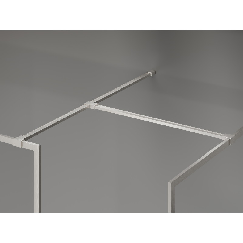 Mexen Kioto-F ścianka prysznicowa Walk-in z ramką 140 x 105 cm, transparent 8 mm, nikiel szczotkowany - 800-140-202-04-97-105