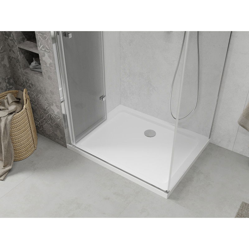 Mexen Lima kabina prysznicowa składana 110 x 80 cm, transparent, chrom + brodzik Flat - 856-110-080-01-00-4010