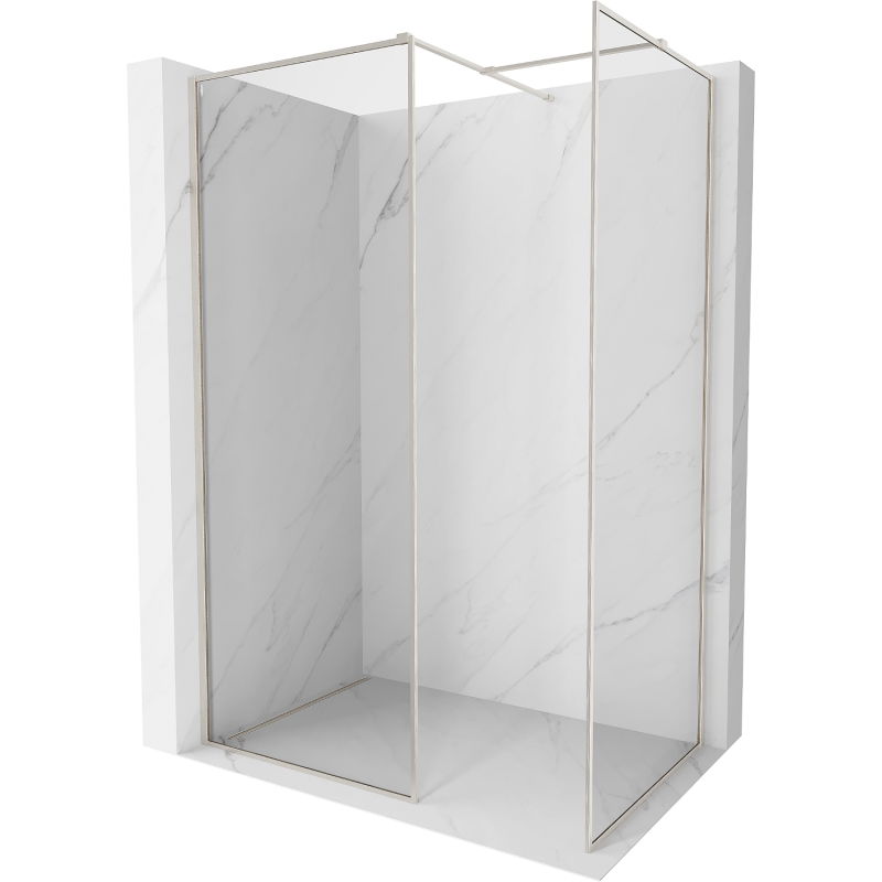 Mexen Kioto-F ścianka prysznicowa Walk-in z ramką 170 x 105 cm, transparent 8 mm, nikiel szczotkowany - 800-170-202-04-97-105