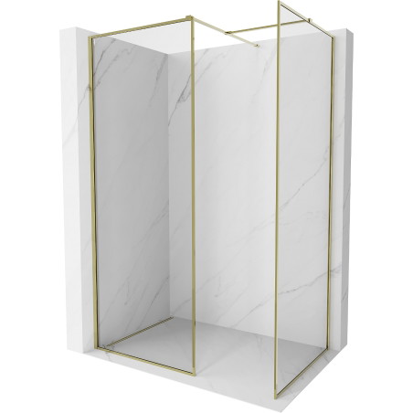 Mexen Kioto-F ścianka prysznicowa Walk-in z ramką 130 x 105 cm, transparent 8 mm, złota - 800-130-202-04-50-105