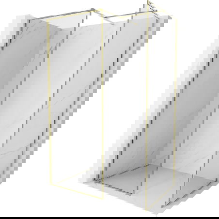 Mexen Kioto-F ścianka prysznicowa Walk-in z ramką 120 x 115 cm, transparent 8 mm, złota - 800-120-202-04-50-115