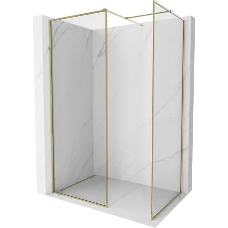 Mexen Kioto-F ścianka prysznicowa Walk-in z ramką 170 x 115 cm, transparent 8 mm, złota - 800-170-202-04-50-115