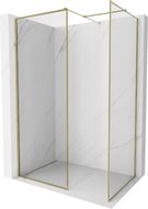 Mexen Kioto-F ścianka prysznicowa Walk-in z ramką 130 x 120 cm, transparent 8 mm, złota - 800-130-202-04-50-120