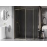 Mexen Kioto-F ścianka prysznicowa Walk-in z ramką 155 x 120 cm, transparent 8 mm, złota szczotkowana - 800-155-202-04-55-120
