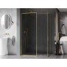 Mexen Kioto-F ścianka prysznicowa Walk-in z ramką 170 x 120 cm, transparent 8 mm, złota szczotkowana - 800-170-202-04-55-120