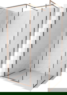 Mexen Kioto-F ścianka prysznicowa Walk-in z ramką 135 x 70 cm, transparent 8 mm, różowe złoto - 800-135-202-04-60-070