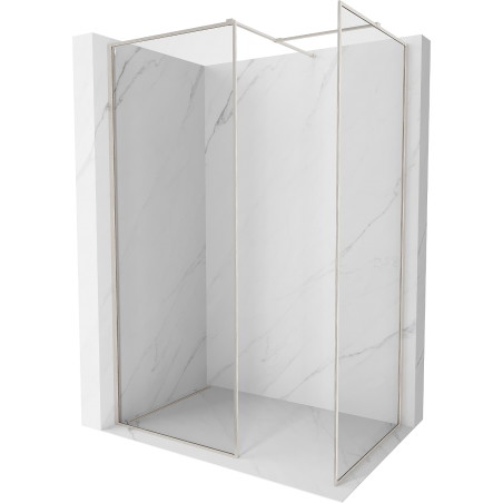 Mexen Kioto-F ścianka prysznicowa Walk-in z ramką 170 x 120 cm, transparent 8 mm, nikiel szczotkowany - 800-170-202-04-97-120