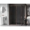 Mexen Kioto-F ścianka prysznicowa Walk-in z ramką 110 x 95 cm, transparent 8 mm, różowe złoto - 800-110-202-04-60-095