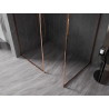 Mexen Kioto-F ścianka prysznicowa Walk-in z ramką 160 x 100 cm, transparent 8 mm, różowe złoto - 800-160-202-04-60-100