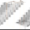 Mexen Kioto-F ścianka prysznicowa Walk-in z ramką 115 x 110 cm, transparent 8 mm, różowe złoto - 800-115-202-04-60-110