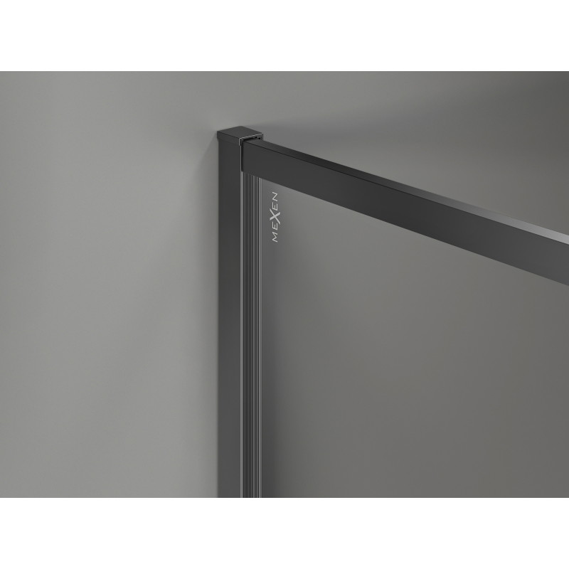 Mexen Kioto-F ścianka prysznicowa Walk-in z ramką 180 x 85 cm, transparent 8 mm, gun metal - 800-180-202-04-95-085