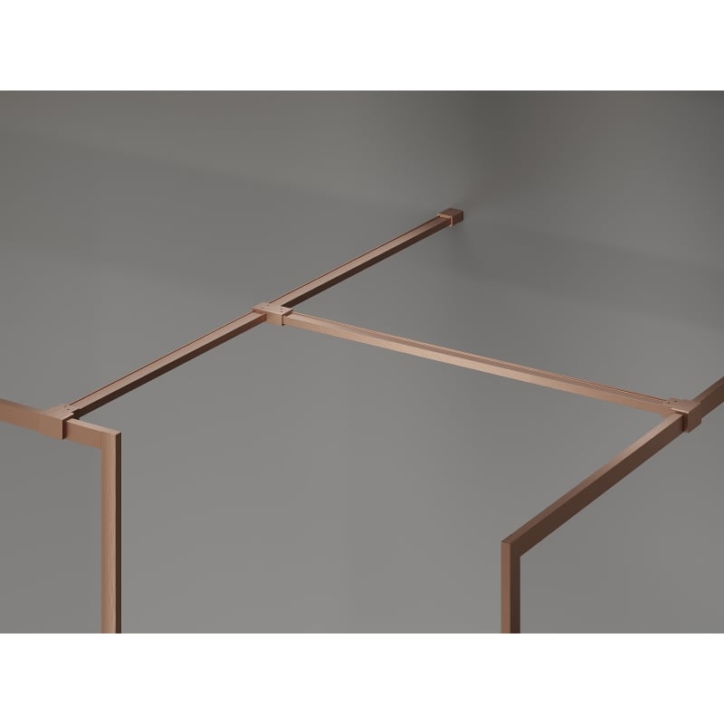 Mexen Kioto-F ścianka prysznicowa Walk-in z ramką 180 x 100 cm, transparent 8 mm, miedź szczotkowana - 800-180-202-04-65-100