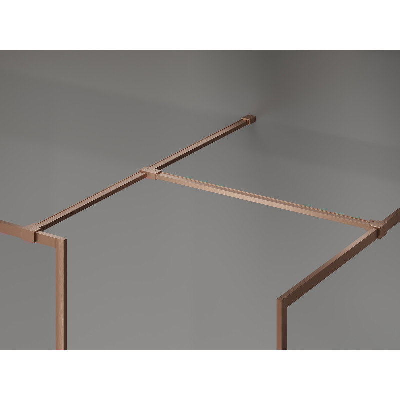 Mexen Kioto-F ścianka prysznicowa Walk-in z ramką 105 x 100 cm, transparent 8 mm, miedź szczotkowana - 800-105-202-04-65-100