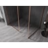 Mexen Kioto-F ścianka prysznicowa Walk-in z ramką 130 x 115 cm, transparent 8 mm, miedź szczotkowana - 800-130-202-04-65-115