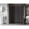 Mexen Kioto-F ścianka prysznicowa Walk-in z ramką 160 x 115 cm, transparent 8 mm, miedź szczotkowana - 800-160-202-04-65-115