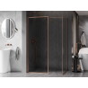 Mexen Kioto-F ścianka prysznicowa Walk-in z ramką 125 x 120 cm, transparent 8 mm, miedź szczotkowana - 800-125-202-04-65-120