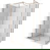 Mexen Kioto-F ścianka prysznicowa Walk-in z ramką 145 x 120 cm, transparent 8 mm, miedź szczotkowana - 800-145-202-04-65-120