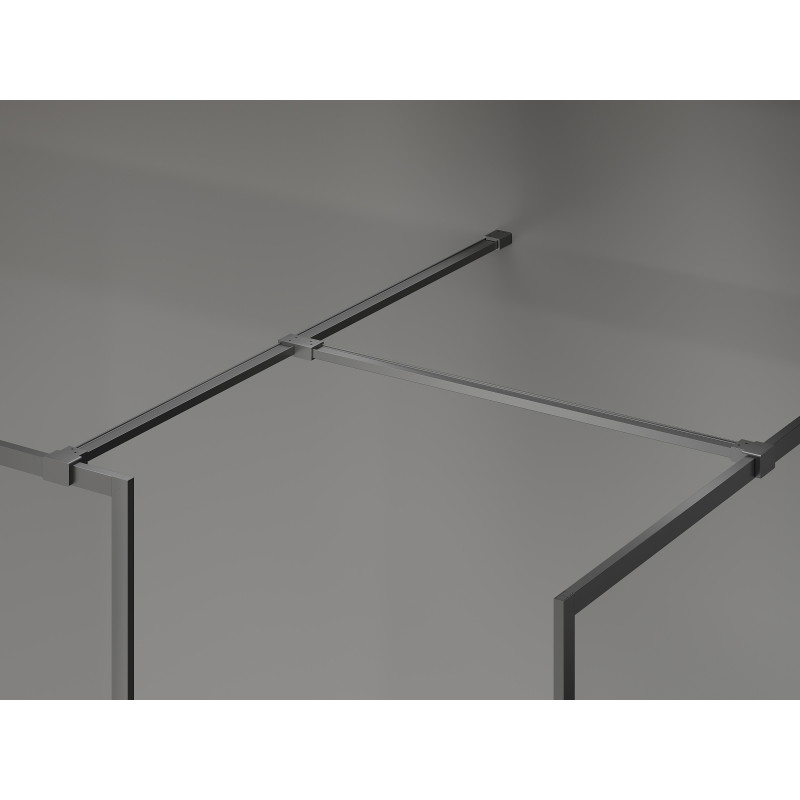 Mexen Kioto-F ścianka prysznicowa Walk-in z ramką 95 x 70 cm, transparent 8 mm, gun metal - 800-095-202-04-95-070