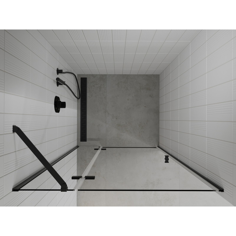 Mexen Roma drzwi prysznicowe uchylne 90 cm, transparent, czarne - 854-090-000-70-00