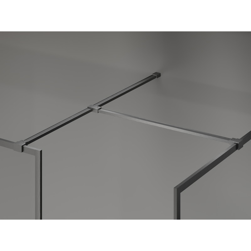 Mexen Kioto-F ścianka prysznicowa Walk-in z ramką 135 x 80 cm, transparent 8 mm, gun gray szczotkowany - 800-135-202-04-66-080