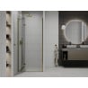 Mexen Roma drzwi prysznicowe uchylne 120 cm, transparent, złote - 854-120-000-50-00