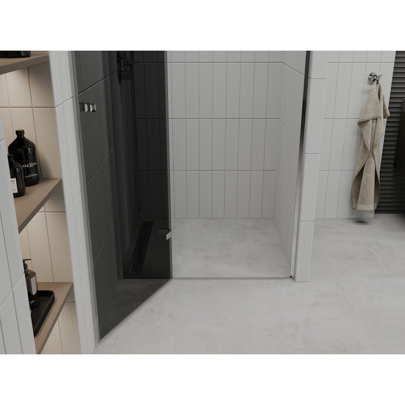 Mexen Roma drzwi prysznicowe uchylne 80 cm, grafit, chrom - 854-080-000-01-40