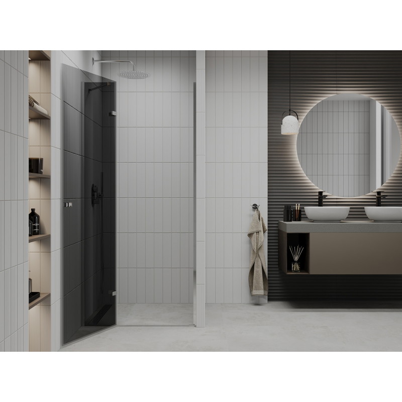 Mexen Roma drzwi prysznicowe uchylne 90 cm, grafit, chrom - 854-090-000-01-40