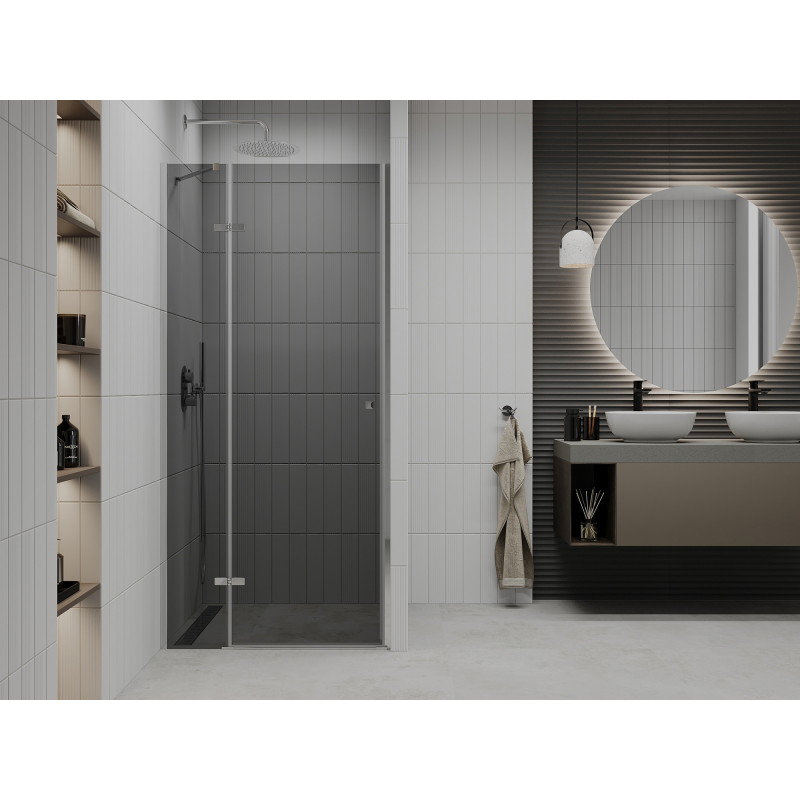 Mexen Roma drzwi prysznicowe uchylne 90 cm, grafit, chrom - 854-090-000-01-40