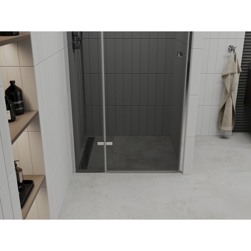 Mexen Roma drzwi prysznicowe uchylne 100 cm, grafit, chrom - 854-100-000-01-40