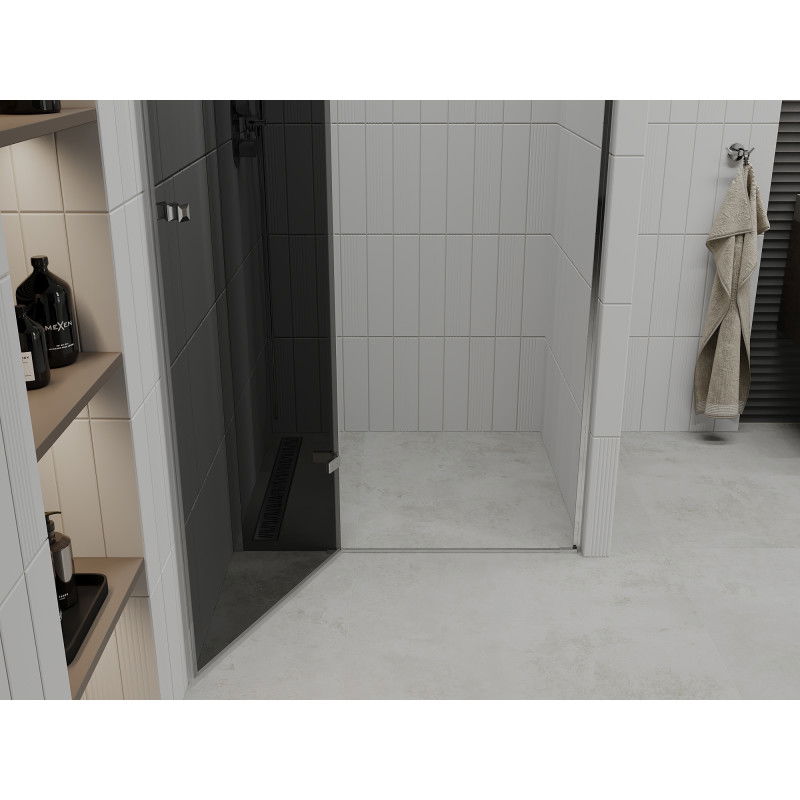 Mexen Roma drzwi prysznicowe uchylne 120 cm, grafit, chrom - 854-120-000-01-40