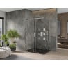 Mexen Omega kabina prysznicowa rozsuwana 120 x 90 cm, transparent, chrom + brodzik Flat, czarny - 825-120-090-01-00-4070