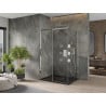 Mexen Omega kabina prysznicowa rozsuwana 120 x 90 cm, transparent, chrom + brodzik Flat, czarny - 825-120-090-01-00-4070